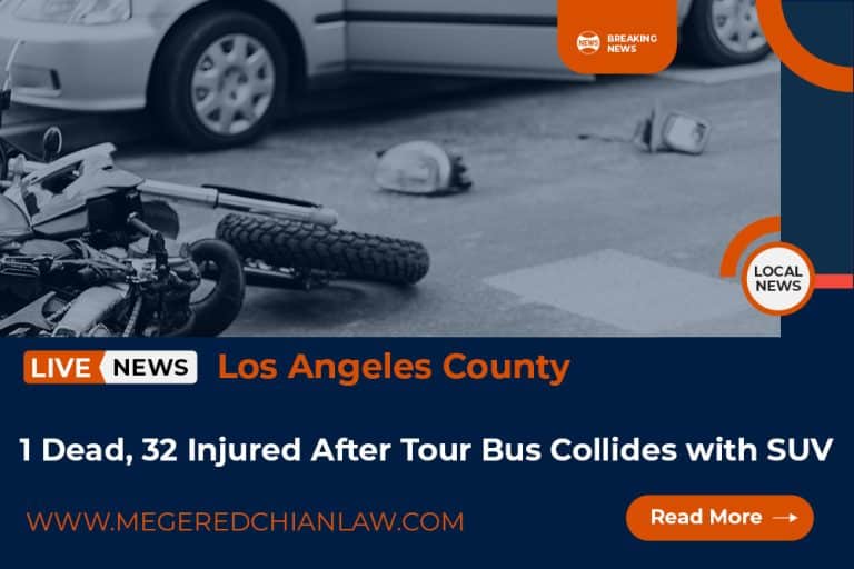Tour Bus Collides with SUV