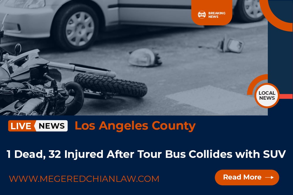 Tour Bus Collides with SUV