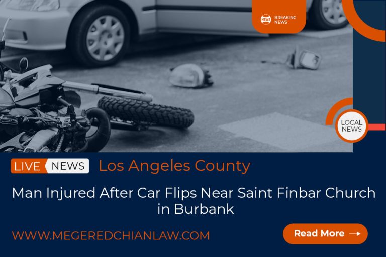 Car Flips Near Saint Finbar Church
