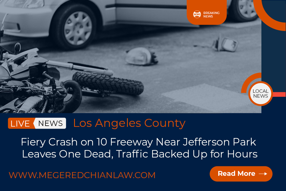 Fiery Crash on 10 Freeway
